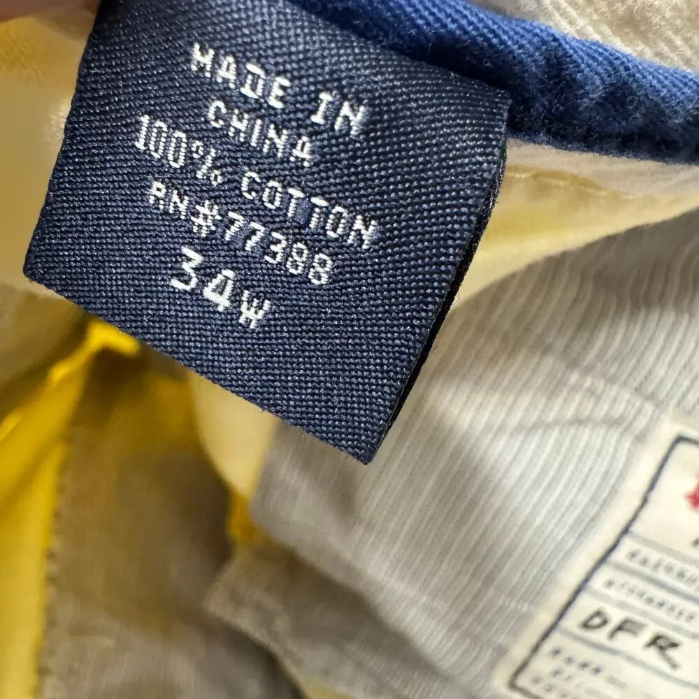 J Crew Shorts Broken In Regular‎ Fit Chino Coastal Yellow Mens 34 (34x9 ACTUAL)